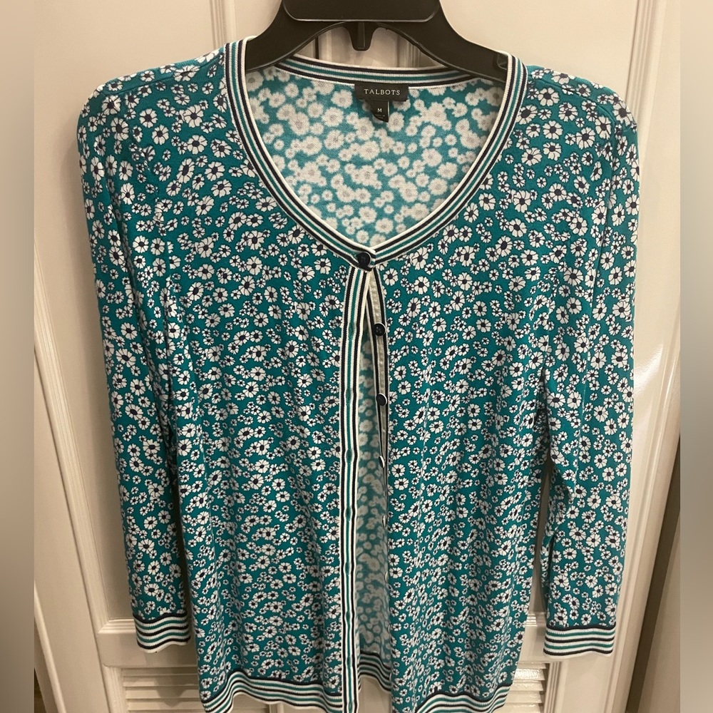 Talbots floral cardigan